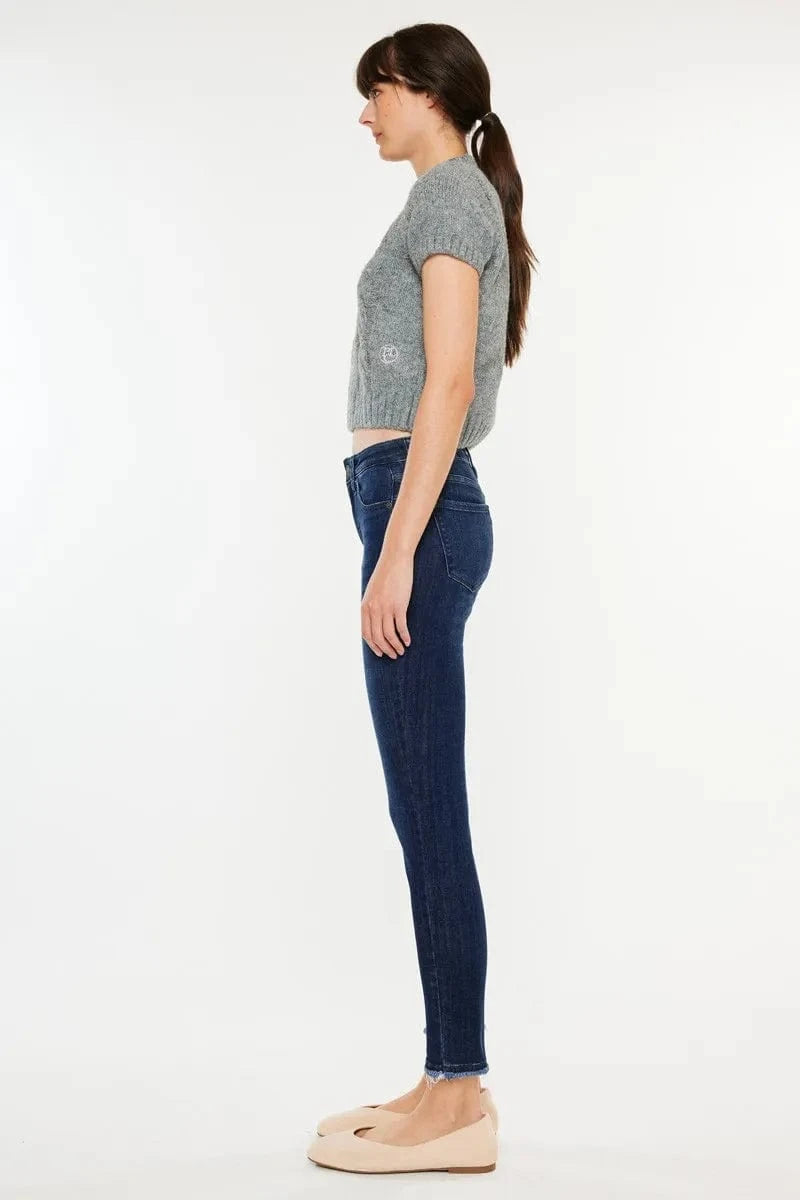 Trendsi Jeans Kancan High-Rise Slim Fit Raw Hem Ankle Jeans