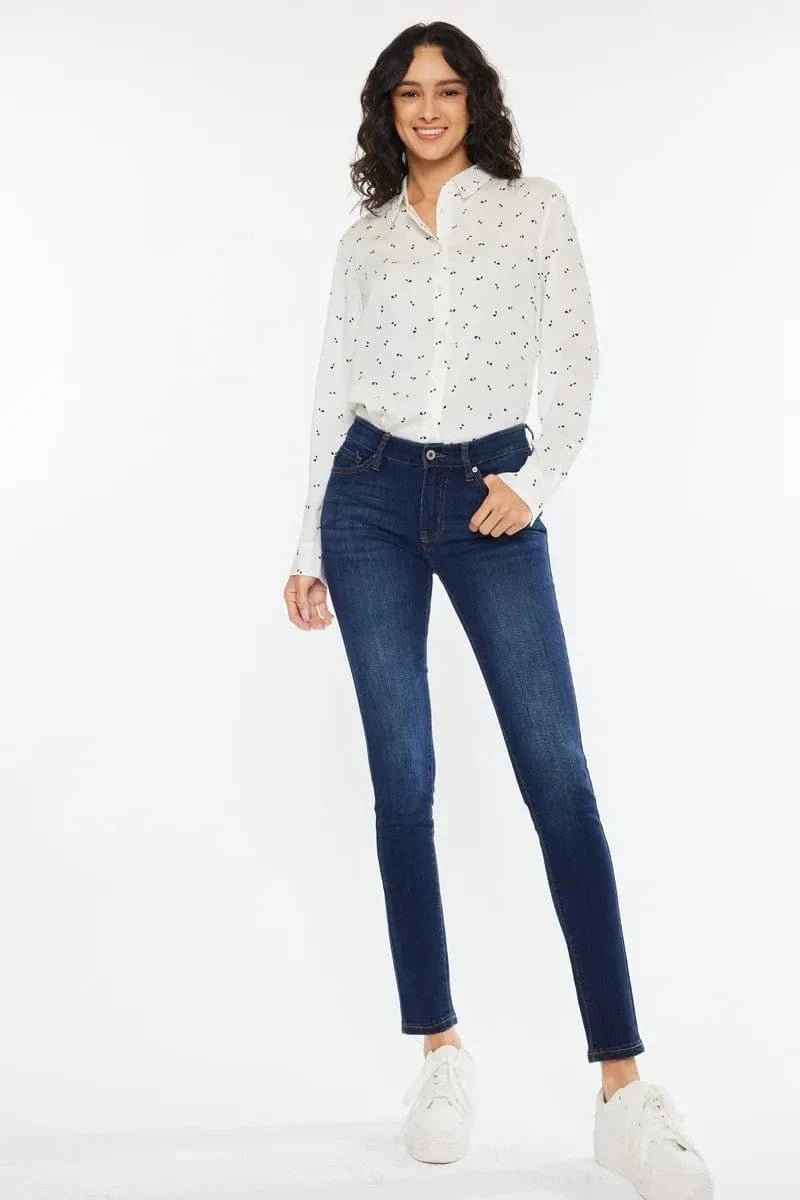 Kancan Mid Rise Super Skinny Jeans - SUPER DARK by Trendsi from FREYA’S CLOSET