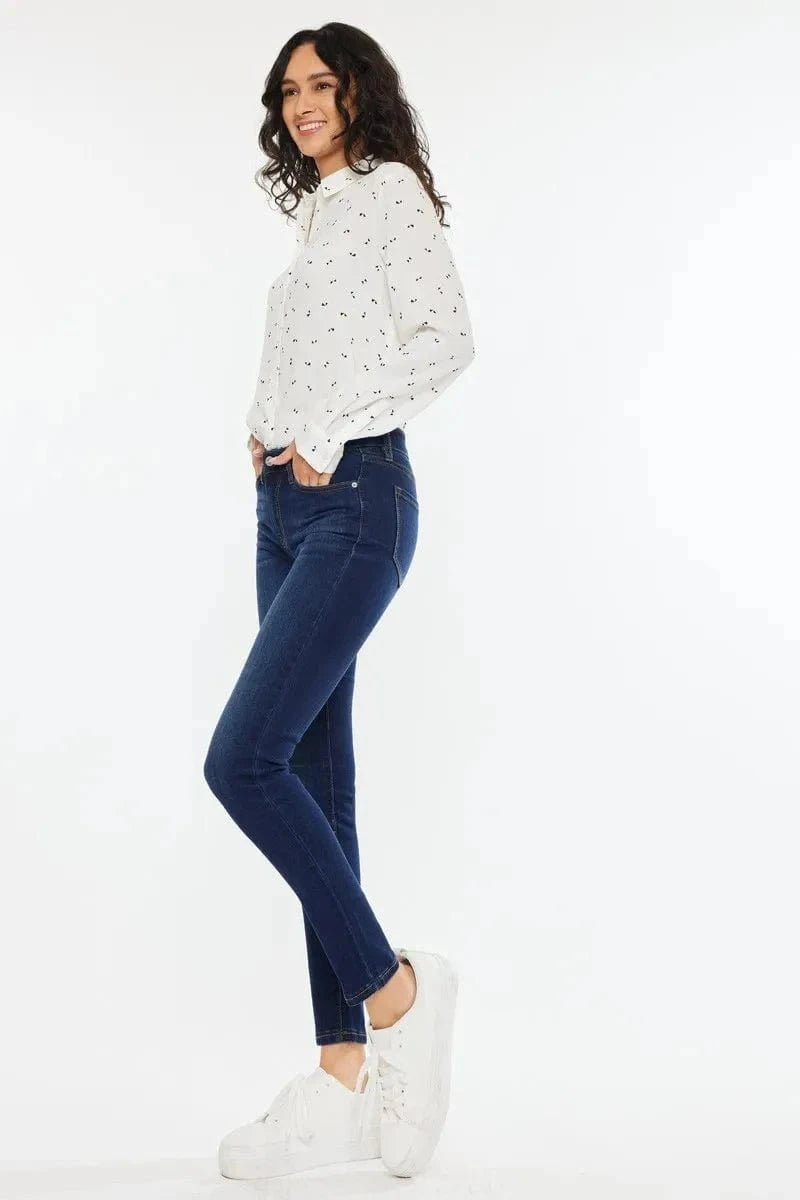 Kancan Mid Rise Super Skinny Jeans - SUPER DARK by Trendsi from FREYA’S CLOSET