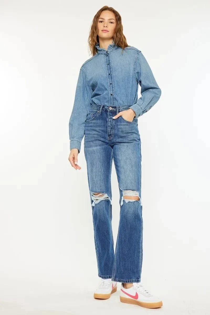 Kancan Ultra High Rise 90's Boyfriend Jeans - MEDIUM by Trendsi from FREYA’S CLOSET