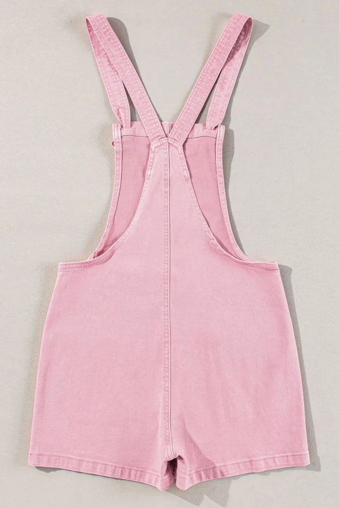 Knot Straps Denim Overalls with Pockets - Dusty Pink by Trendsi from FREYA’S CLOSET