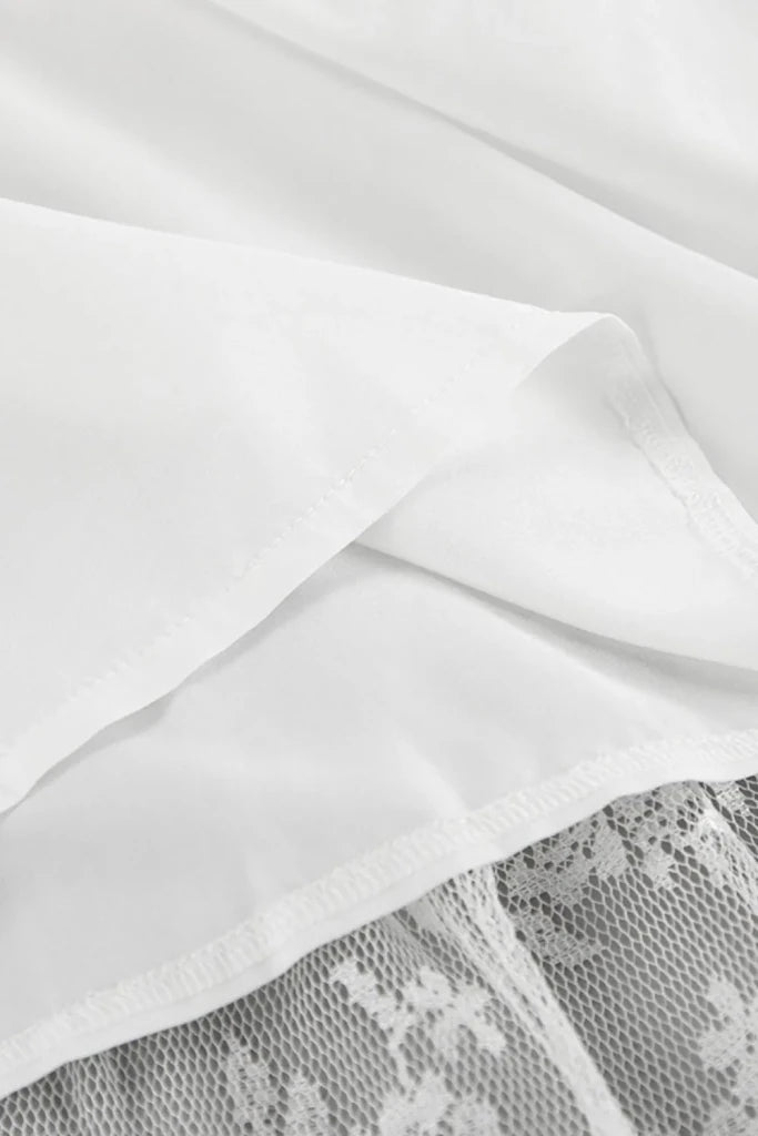 Lace Elastic Waist Maxi Skirt - White by Trendsi from FREYA’S CLOSET
