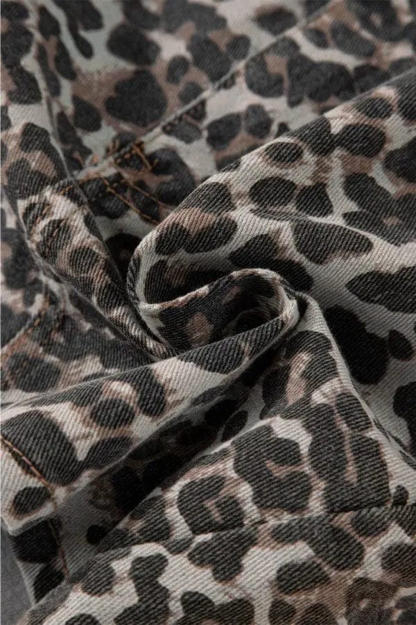 Leopard Denim Mini Skirt - Leopard by Trendsi from FREYA’S CLOSET