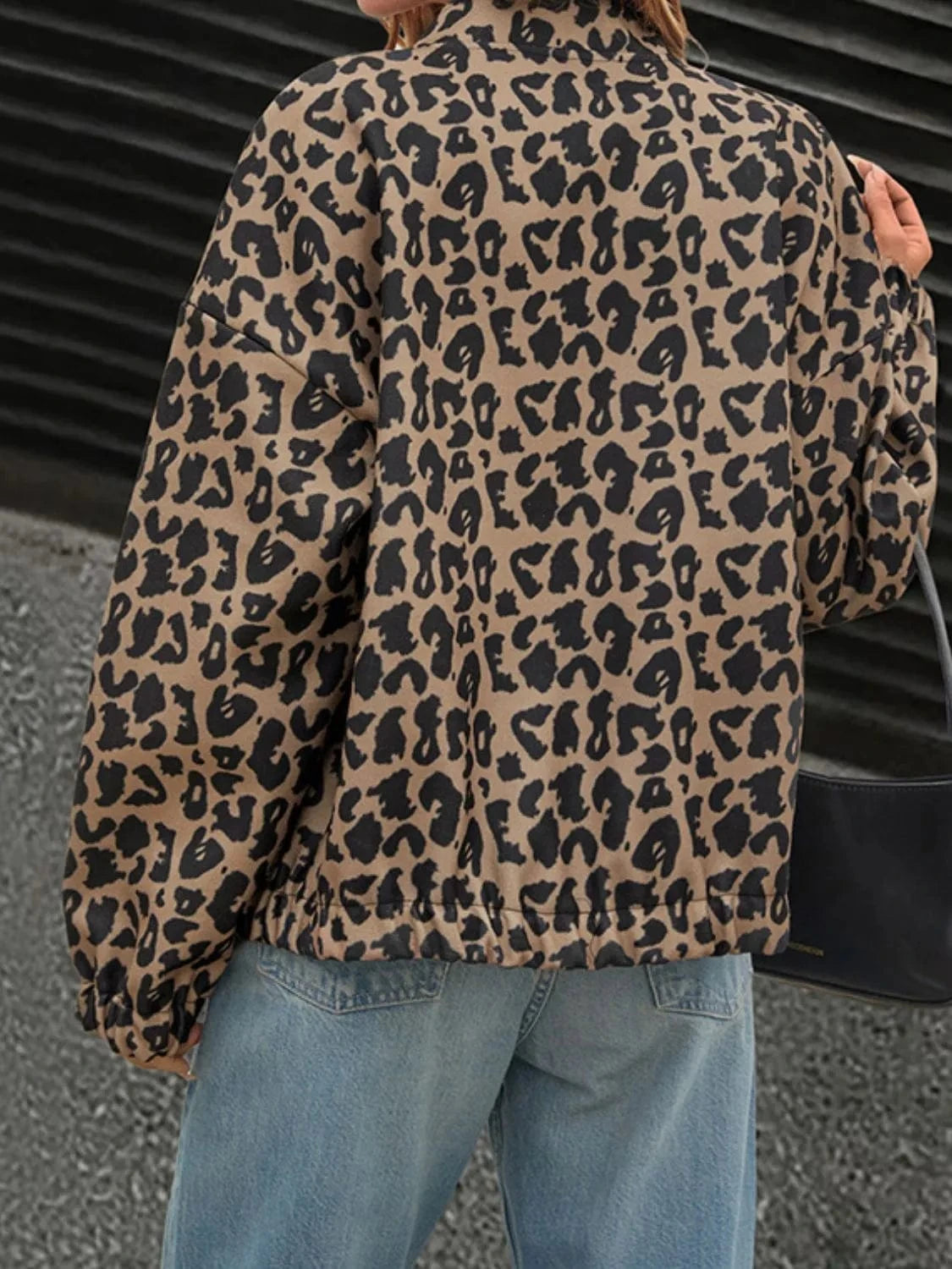 Trendsi Leopard Print Casual Button Up Jacket