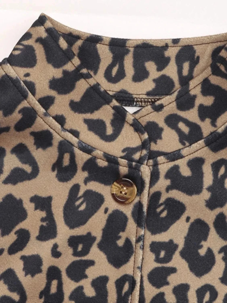 Leopard Print Casual Button Up Jacket - Leopard by Trendsi from FREYA’S CLOSET