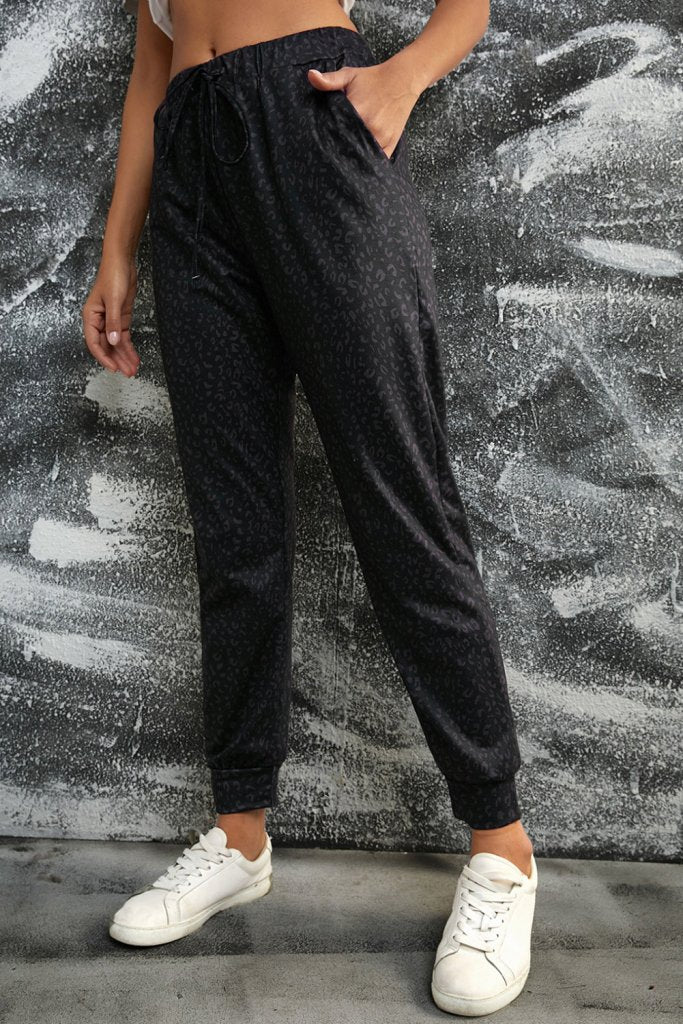 Leopard print joggers with pockets, alternate product image