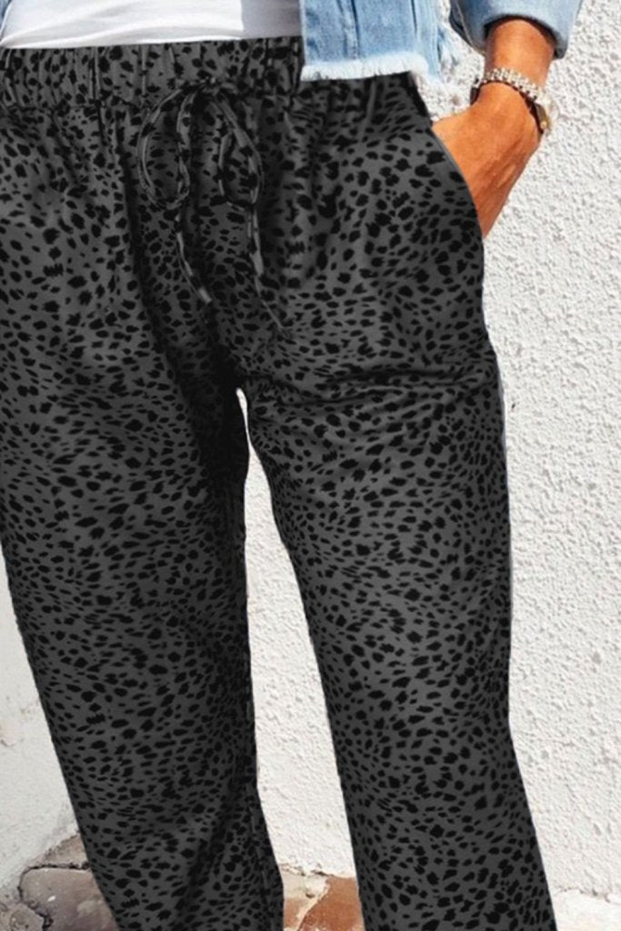 Leopard print joggers with pockets, alternate product image