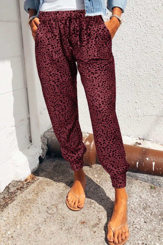 Leopard print joggers with pockets, alternate product image