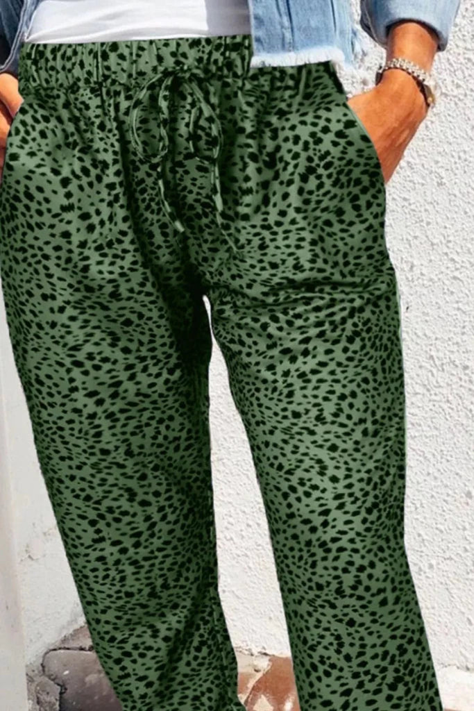 Leopard print joggers with pockets, alternate product image