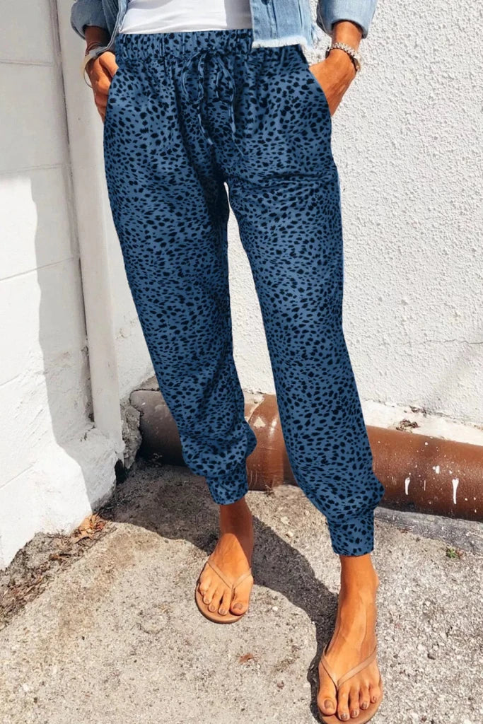 Leopard print joggers with pockets, alternate product image