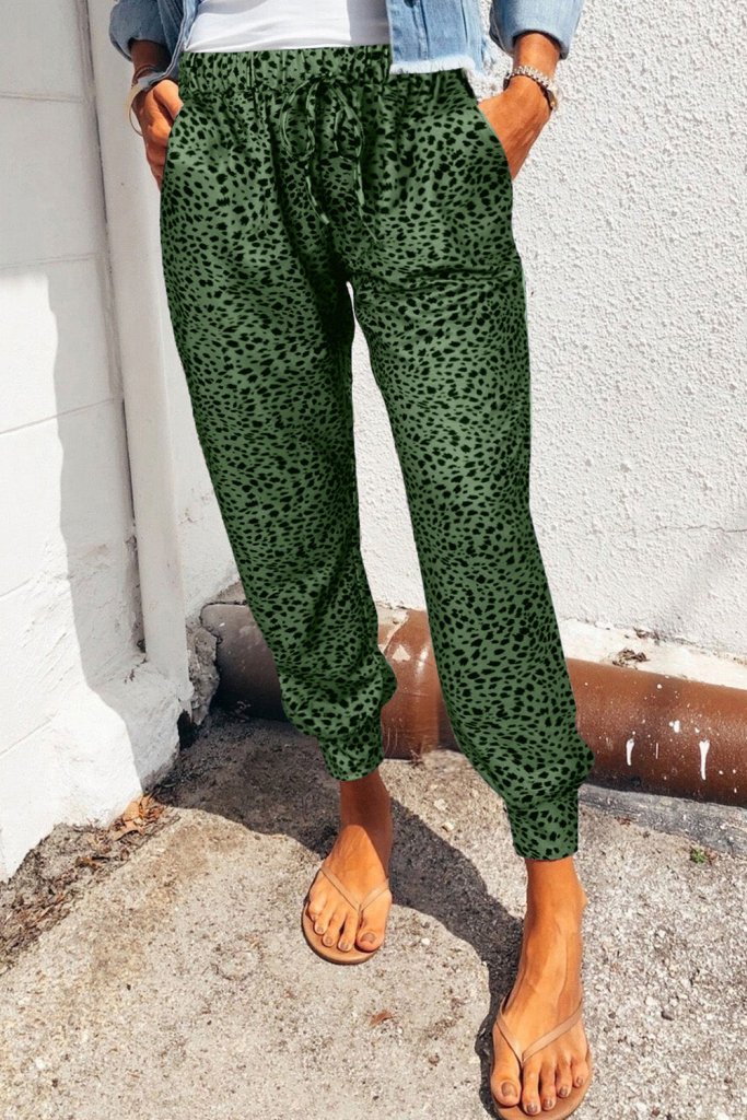 Leopard print joggers with pockets, alternate product image