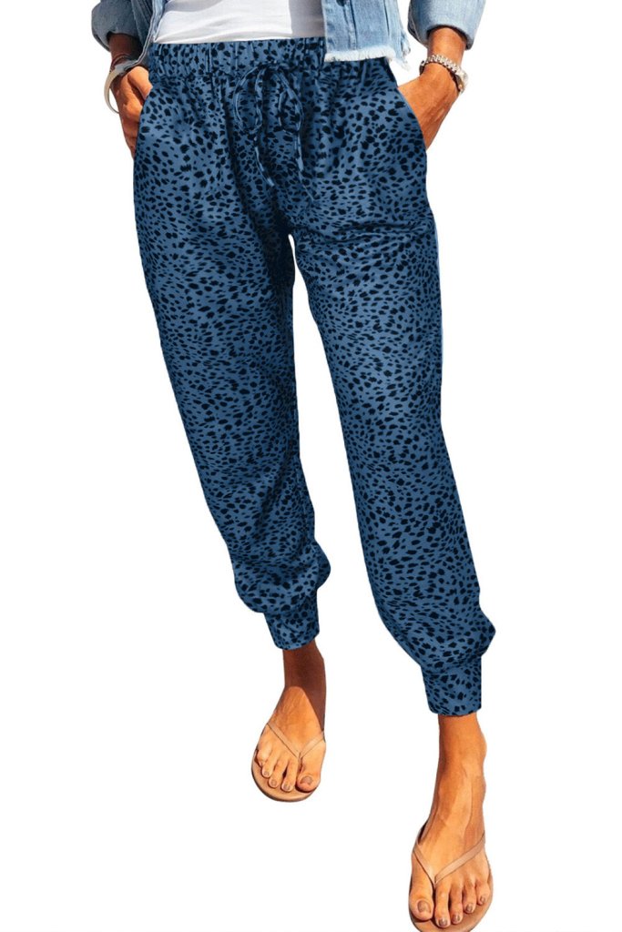 Leopard print joggers with pockets, alternate product image