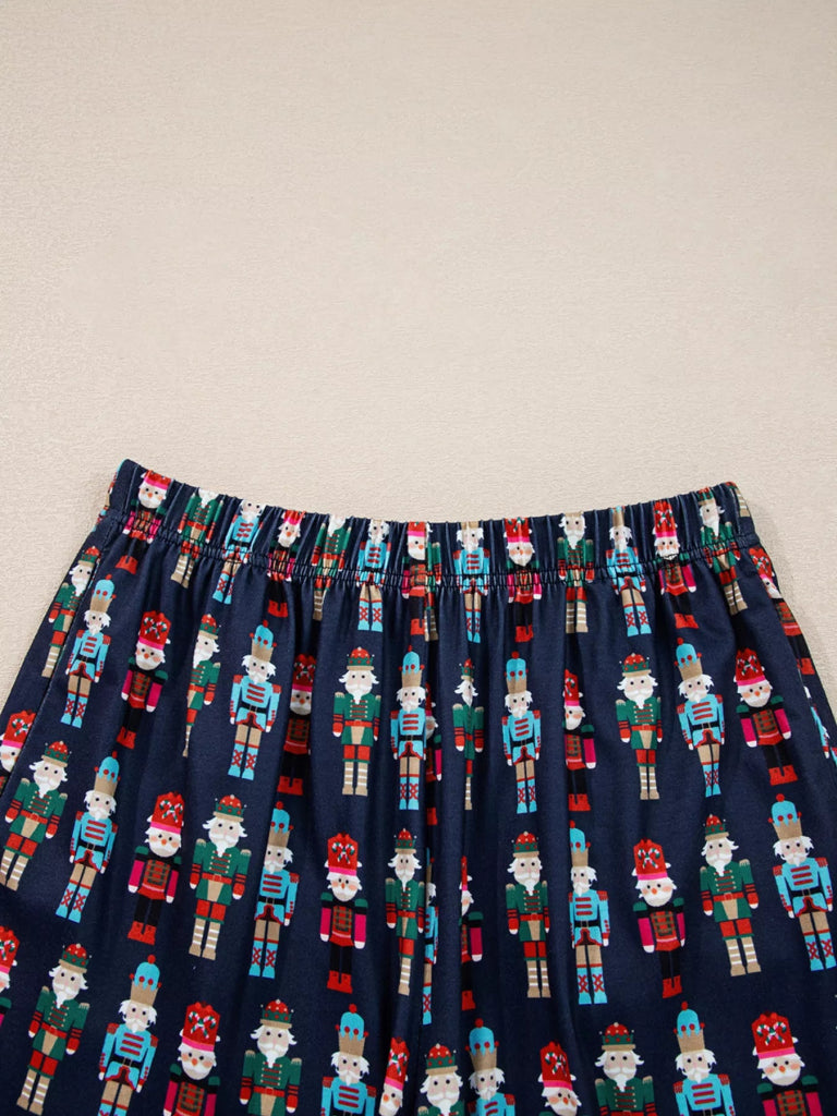 Mama Claus Plaid Letter Tee and Nutcracker Shorts 2pcs Lounge Set - White by Trendsi from FREYA’S CLOSET