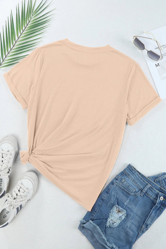 MAMA GIRL Round Neck Short Sleeve T-Shirt - Tan by Trendsi from FREYA’S CLOSET