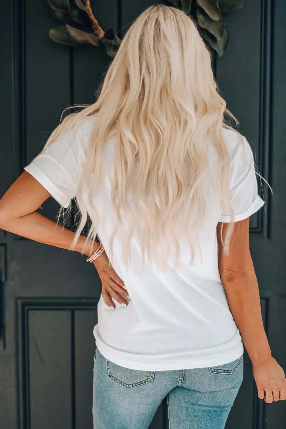 Trendsi Shirts and Blouses MAMA Round Neck Short Sleeve T-Shirt
