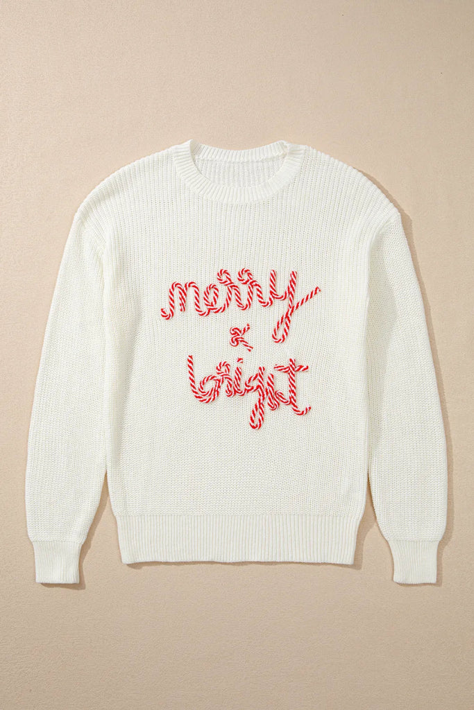 MERRY & BRIGHT Round Neck Sweater - Ivory by Trendsi from FREYA’S CLOSET