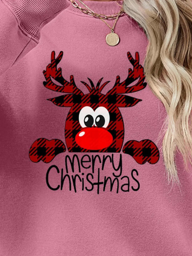 MERRY CHRISTMAS Graphic Sweatshirt - Moonlit Mauve by Trendsi from FREYA’S CLOSET