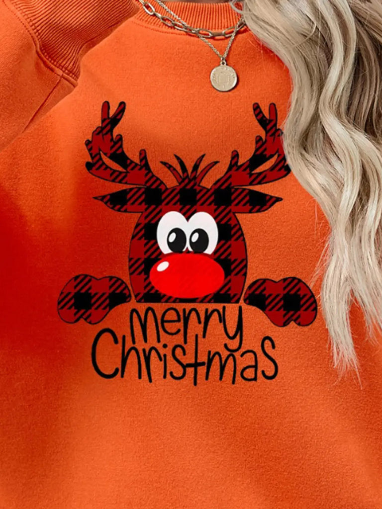 MERRY CHRISTMAS Graphic Sweatshirt - Pumpkin by Trendsi from FREYA’S CLOSET