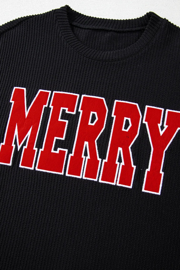 MERRY Round Neck Long Sleeve Top and Shorts Set - Black by Trendsi from FREYA’S CLOSET