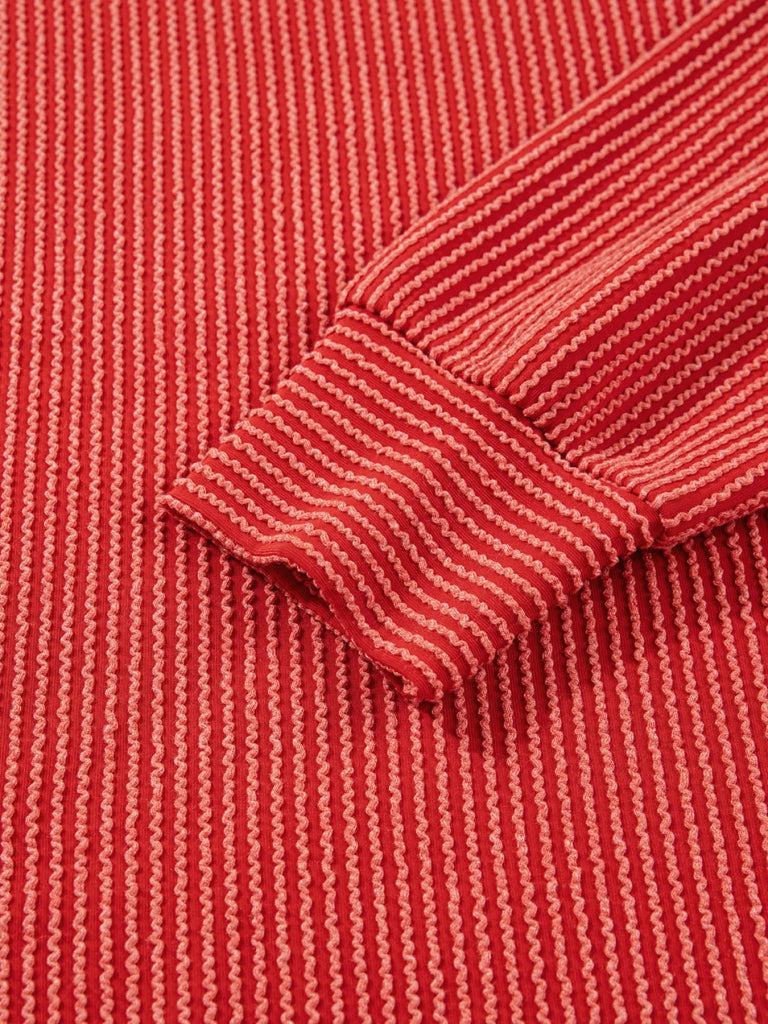 Merry Twisted Rib Christmas Loose Long Sleeve Top - Red by Trendsi from FREYA’S CLOSET