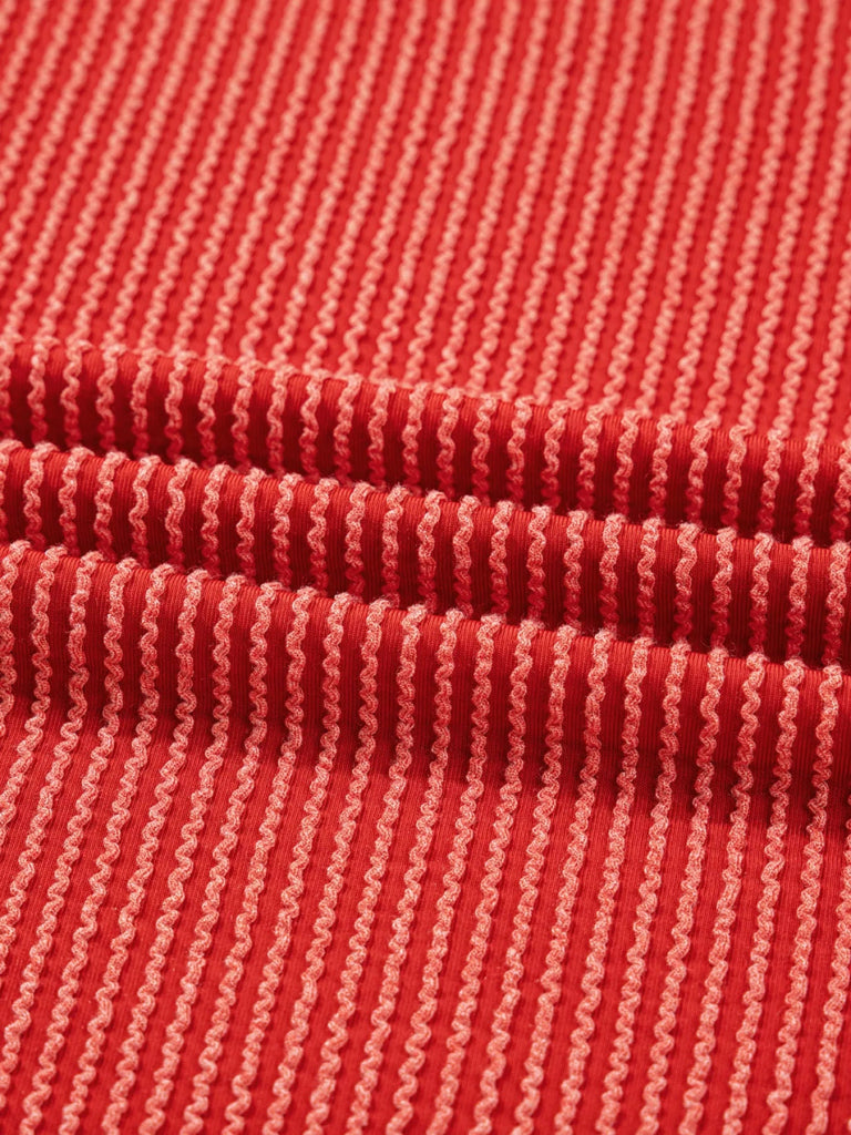 Merry Twisted Rib Christmas Loose Long Sleeve Top - Red by Trendsi from FREYA’S CLOSET