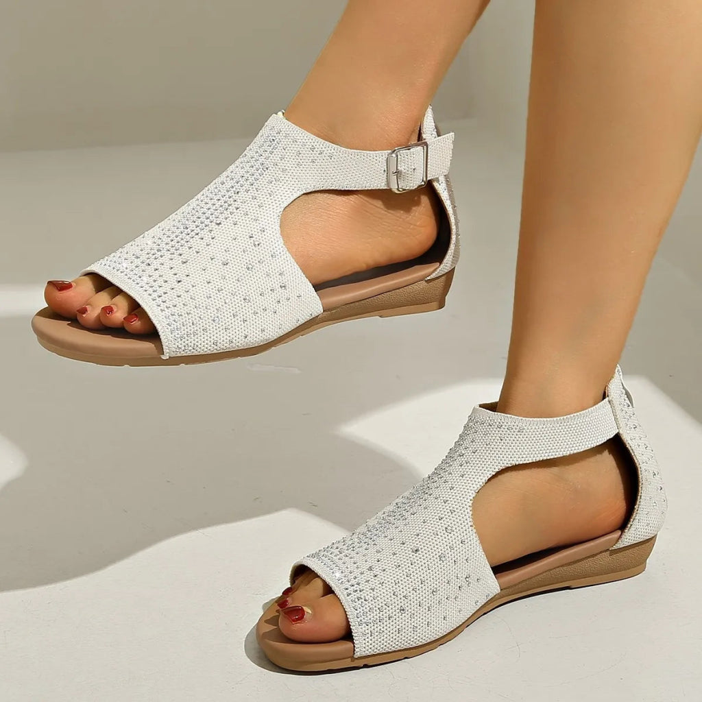 Open Toe Wedge Sandals - Ivory by Trendsi from FREYA’S CLOSET