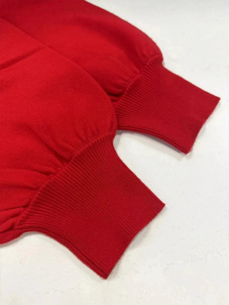 Oversized Round Neck Long Sleeve Knit Top - Scarlet by Trendsi from FREYA’S CLOSET