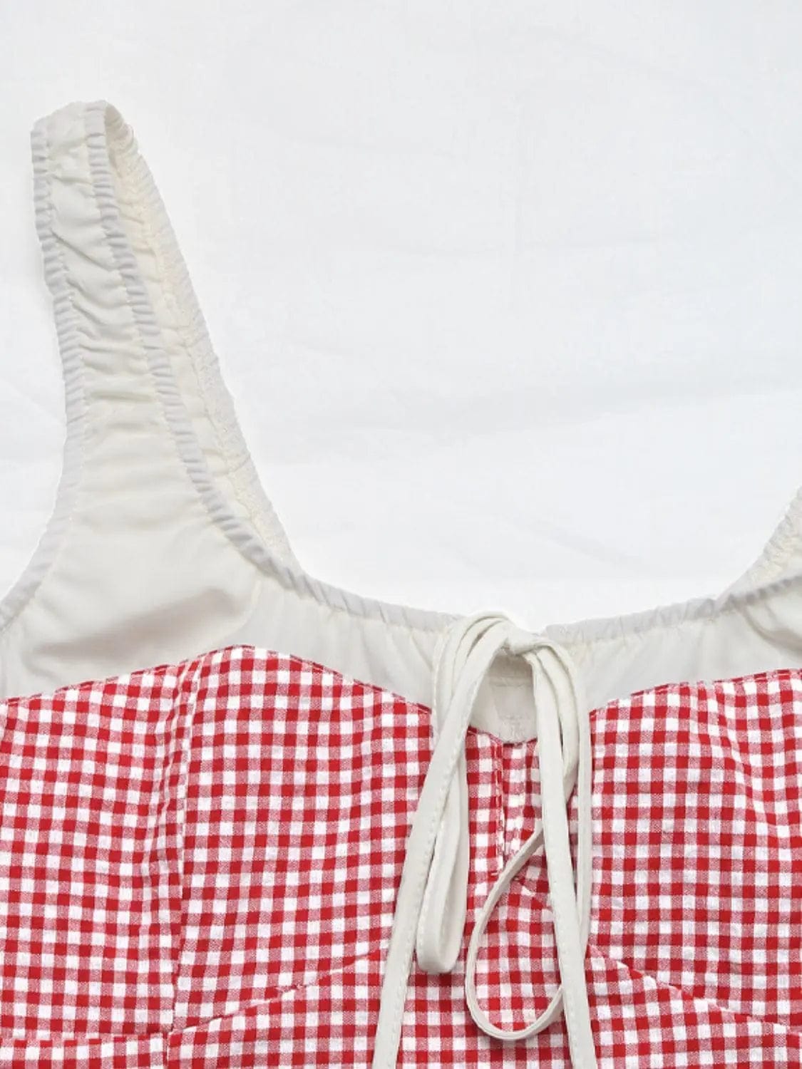Trendsi Shirts and Blouse Perfee Contrast Plaid Square Neck Tank