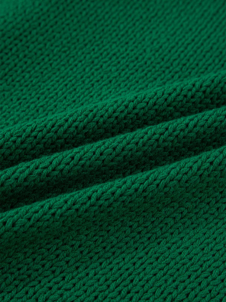 Plaid Bow Graphic Christmas Sweater - Dark Green by Trendsi from FREYA’S CLOSET