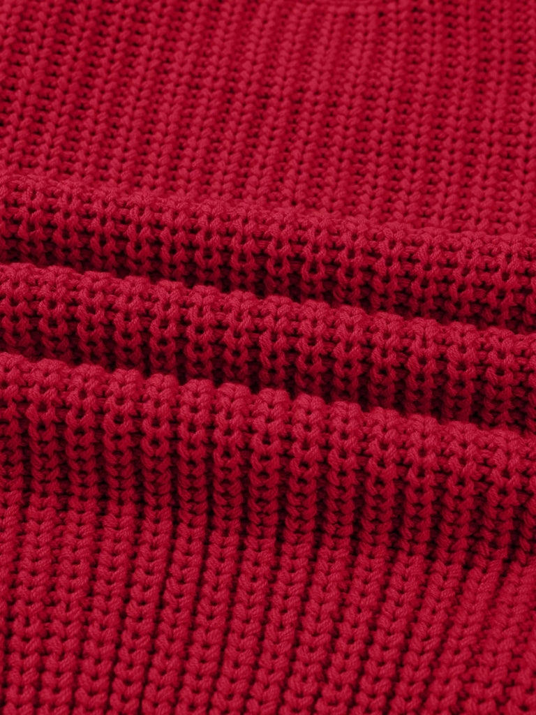 Plaid Lace Up Detail Christmas Holiday Puff Short Sleeve Sweater - Deep Red by Trendsi from FREYA’S CLOSET