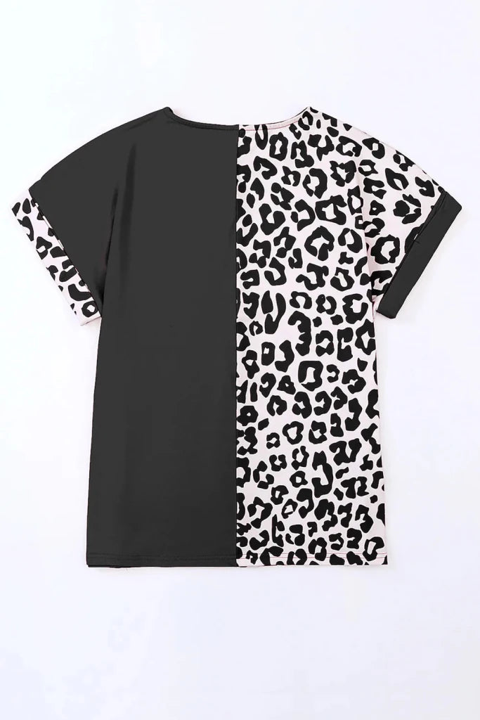 Plus Size Leopard Round Neck T-Shirt - Leopard by Trendsi from FREYA’S CLOSET