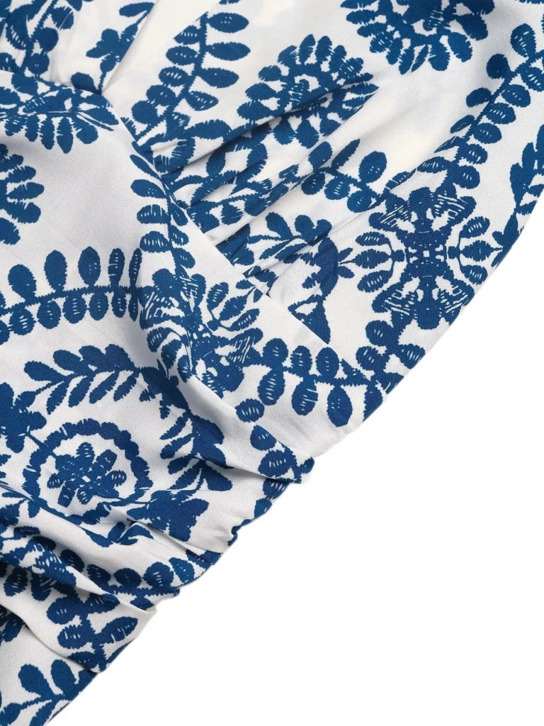 Printed Halter Neck Maxi Dress - Blue by Trendsi from FREYA’S CLOSET