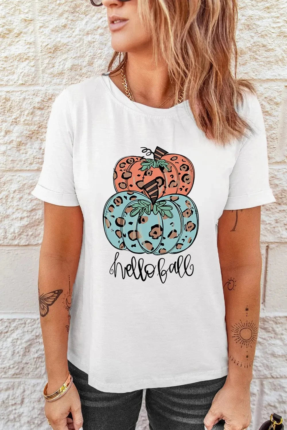 Trendsi Pumpkin Graphic Short Sleeve T-Shirt