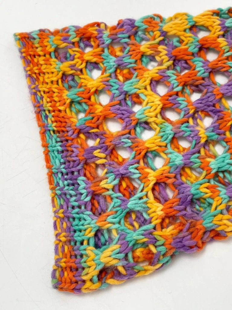 Rainbow Crochet Hollow Out Cropped Sweater - Multicolor by Trendsi from FREYA’S CLOSET