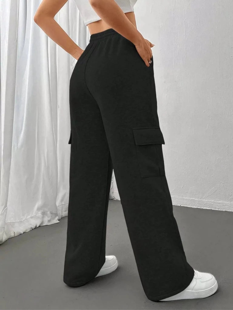 Relaxed fit pants with drawstring waist, alternate product image