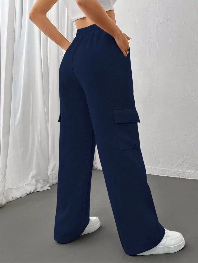 Relaxed fit pants with drawstring waist, alternate product image