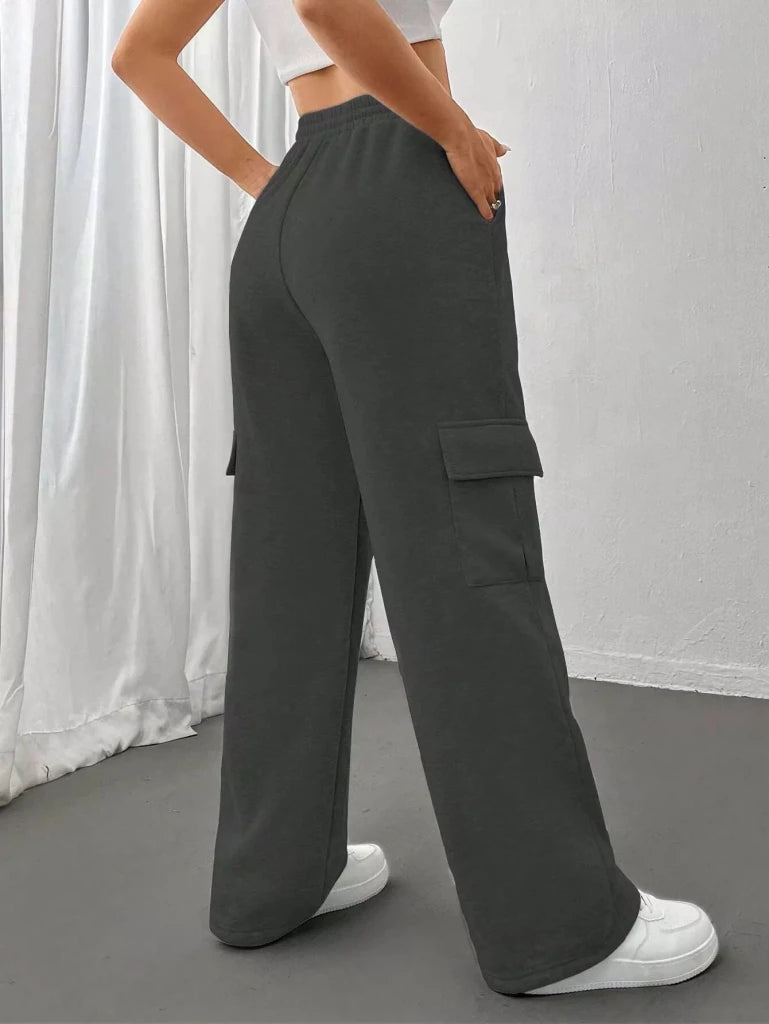 Relaxed fit pants with drawstring waist, alternate product image