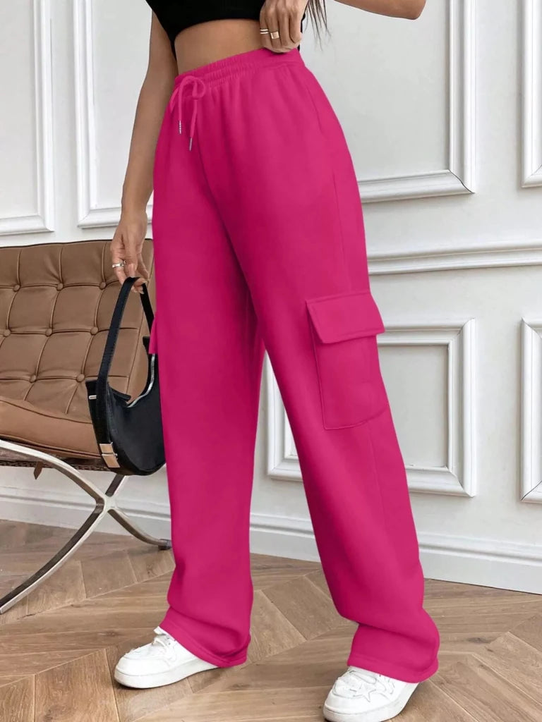Relaxed fit pants with drawstring waist, alternate product image