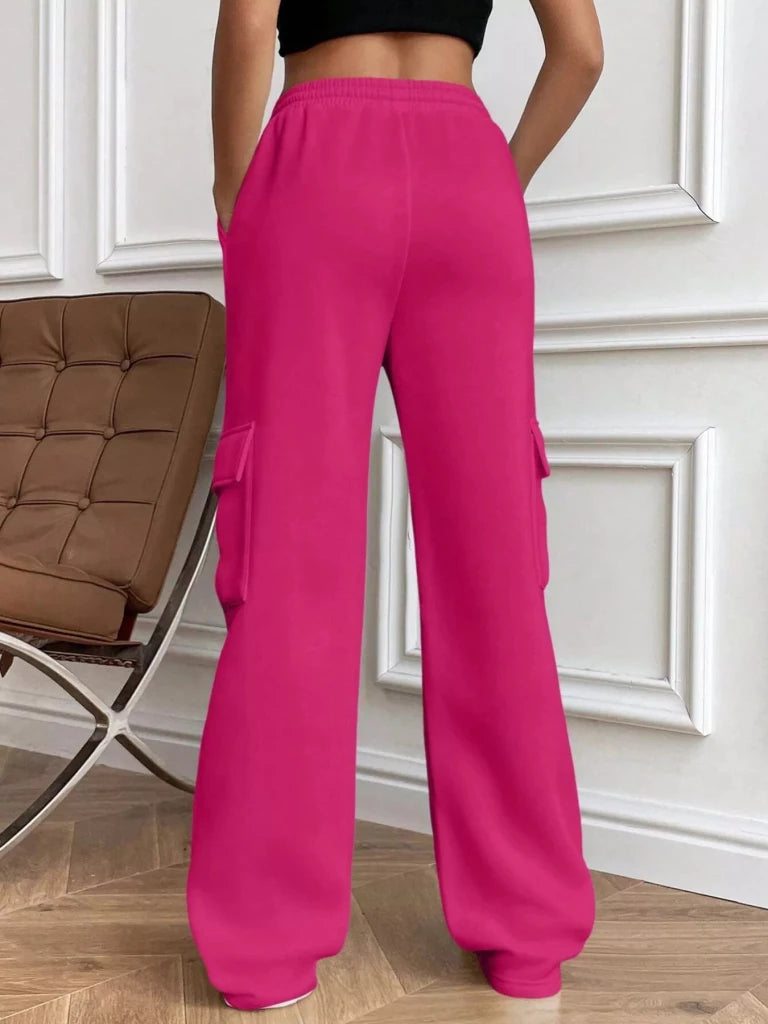 Relaxed fit pants with drawstring waist, alternate product image