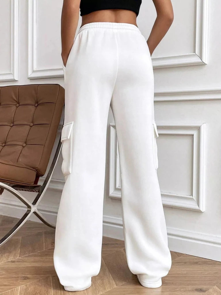 Relaxed fit pants with drawstring waist, alternate product image