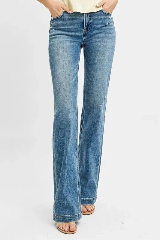Trendsi Jeans Medium / 0(24) RISEN Full Size Distressed Detail Bootcut Jeans Plus Size