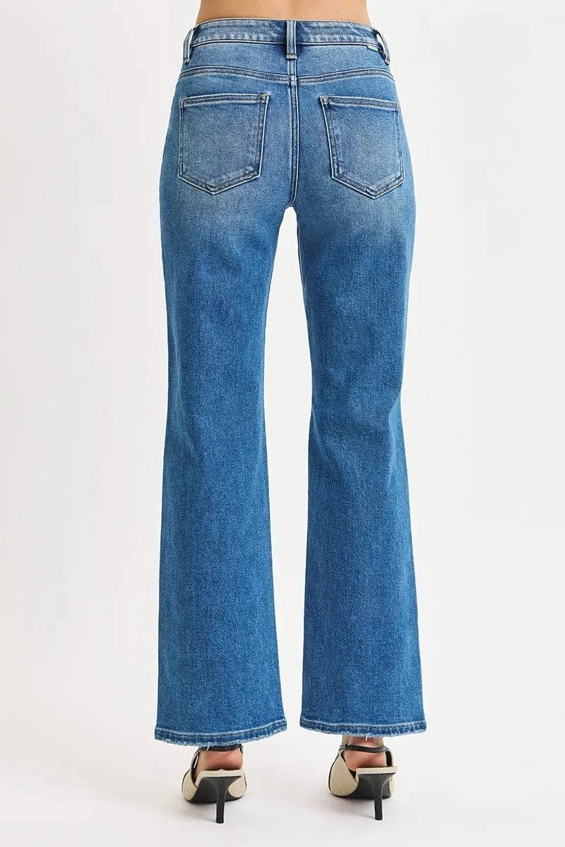 Trendsi Jeans RISEN Full Size High Rise Ankle Straight Front Body Distressed Jeans Plus Size