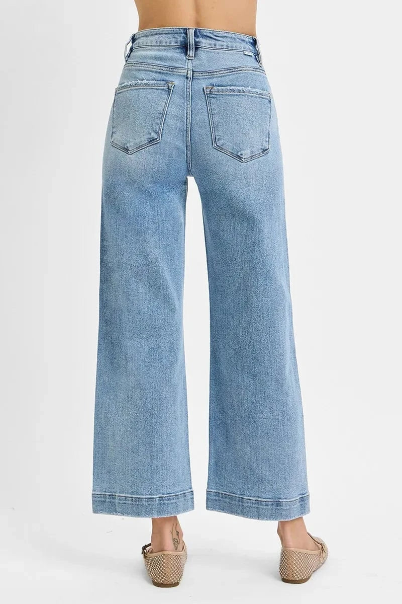Trendsi RISEN Full Size High Rise Crop Wide Leg Jeans Plus Size