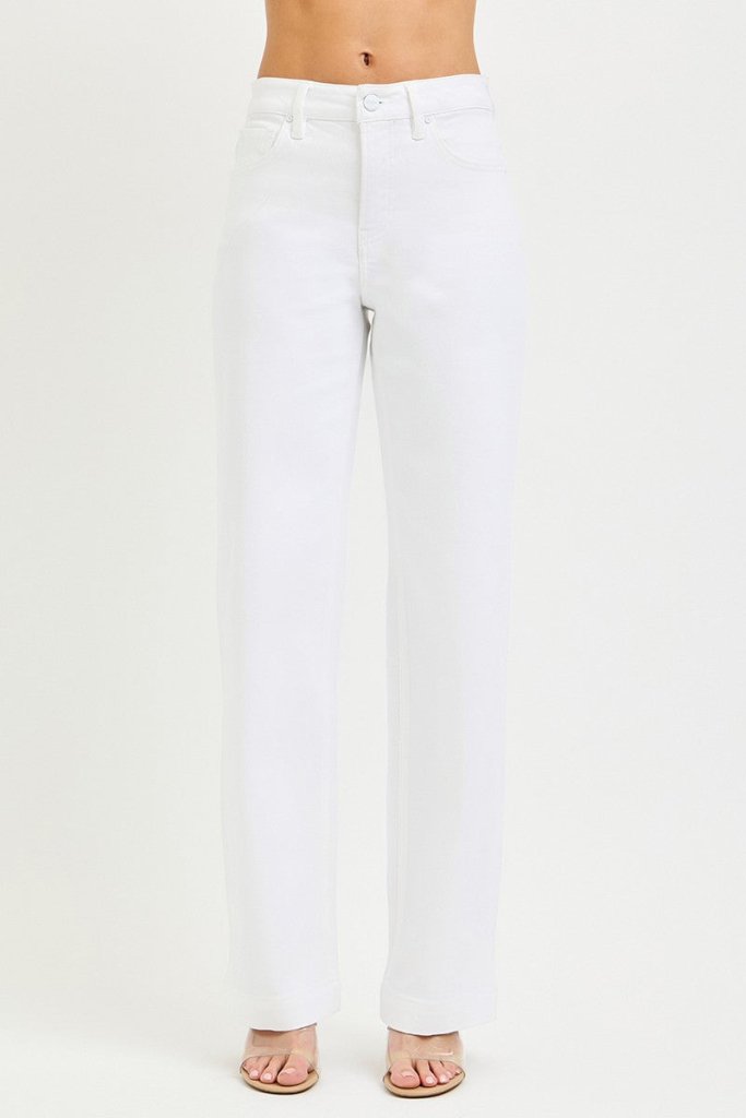 RISEN Full Size High Rise Wide Baggy Pants Plus Size - WHITE by Trendsi from FREYA’S CLOSET