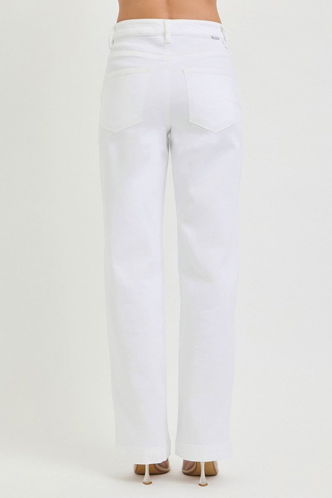 RISEN Full Size High Rise Wide Baggy Pants Plus Size - WHITE by Trendsi from FREYA’S CLOSET