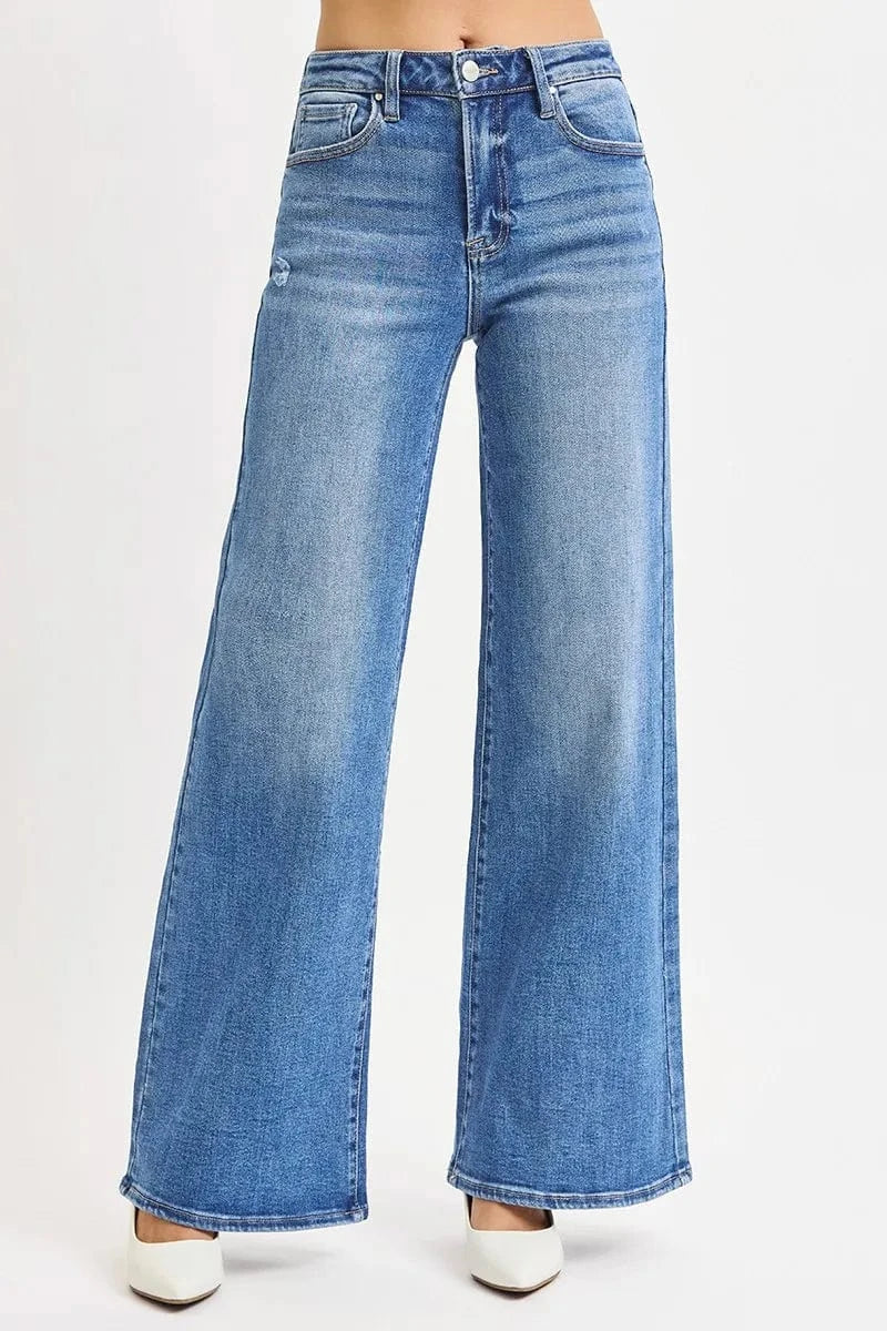 Trendsi Jeans RISEN Full Size High Rise Wide Leg Jeans Plus Size