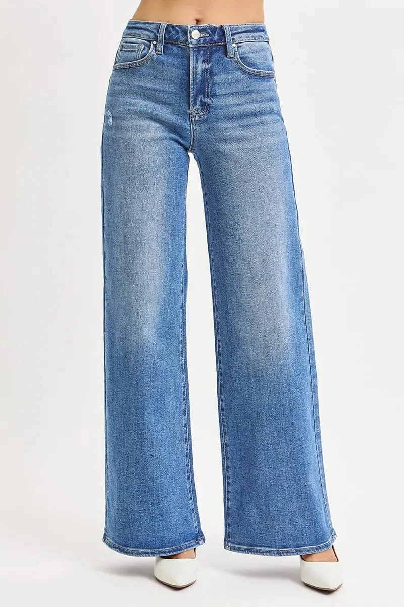Trendsi Jeans RISEN Full Size High Rise Wide Leg Jeans Plus Size