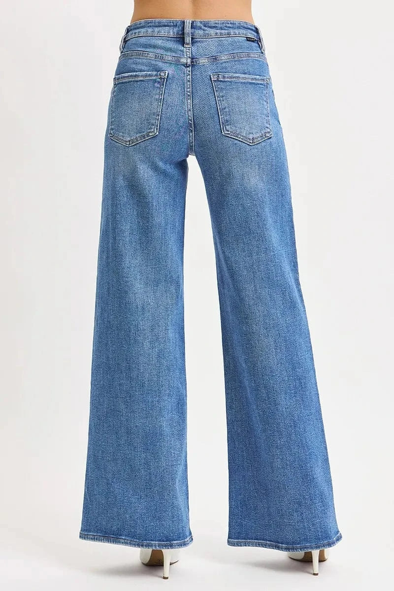 Trendsi Jeans RISEN Full Size High Rise Wide Leg Jeans Plus Size