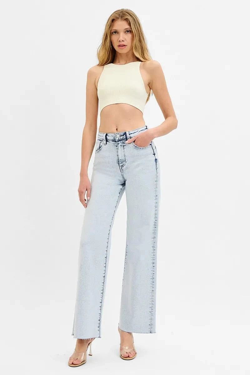 Trendsi Jeans RISEN Full Size High Rise Wide Leg Jeans Plus Size