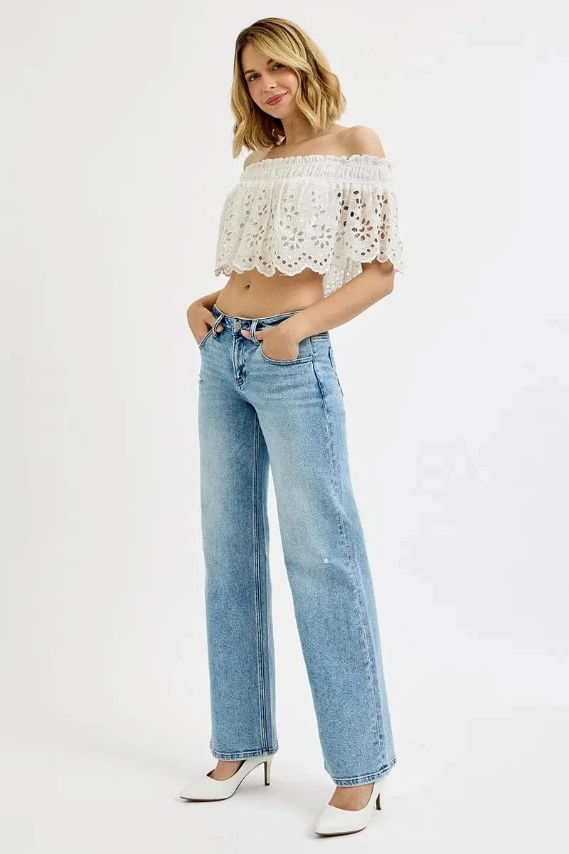 Trendsi Jeans RISEN Full Size Low Rise Ankle Boyfriend Distressed Jeans Plus Size